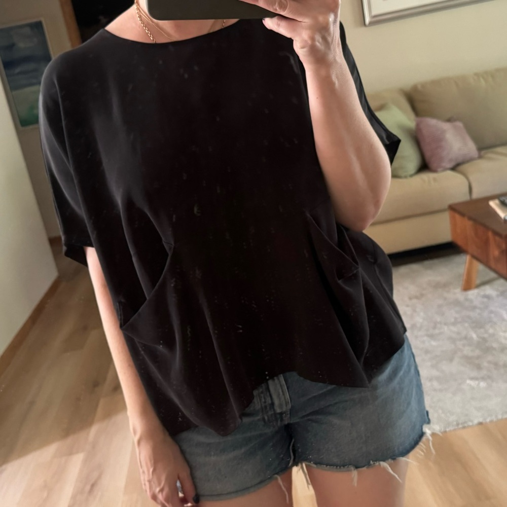 Jamie + the Jones silk pocket box top: SMALL, black